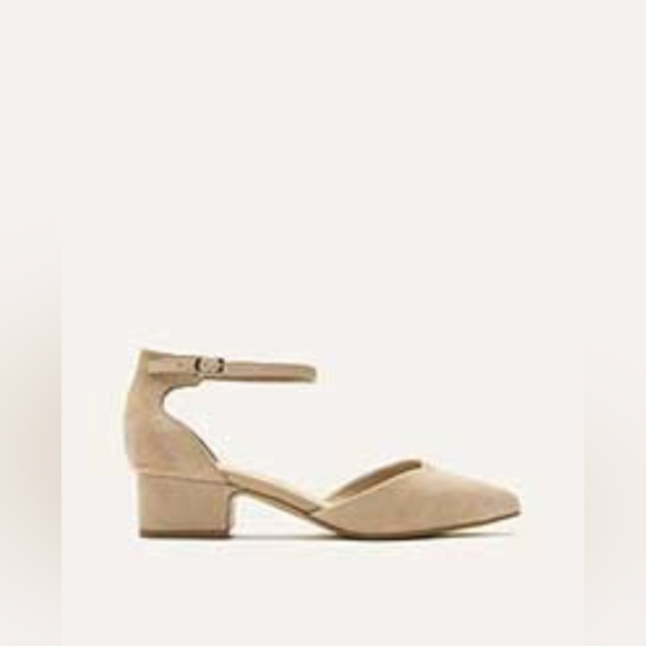 Wide Ankle Strap Heel |  Nude Suede | 8W - Picture 1 of 4